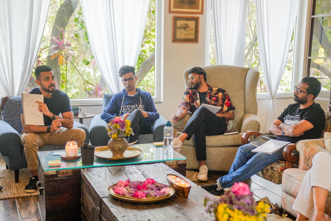 Founders working through challenges together