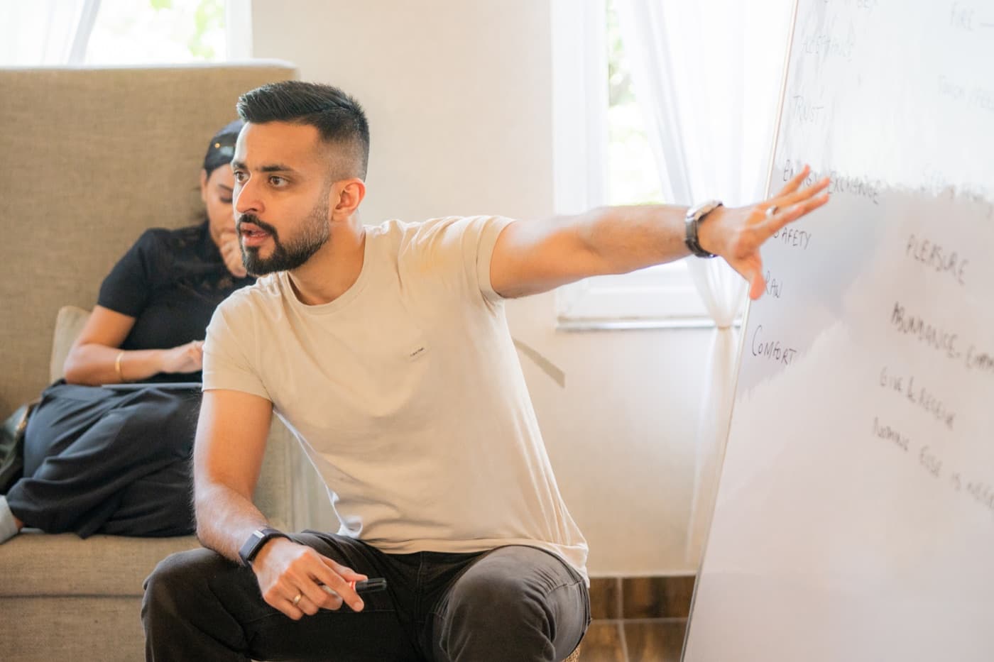 Coach Sid leading a Founder Intensive session